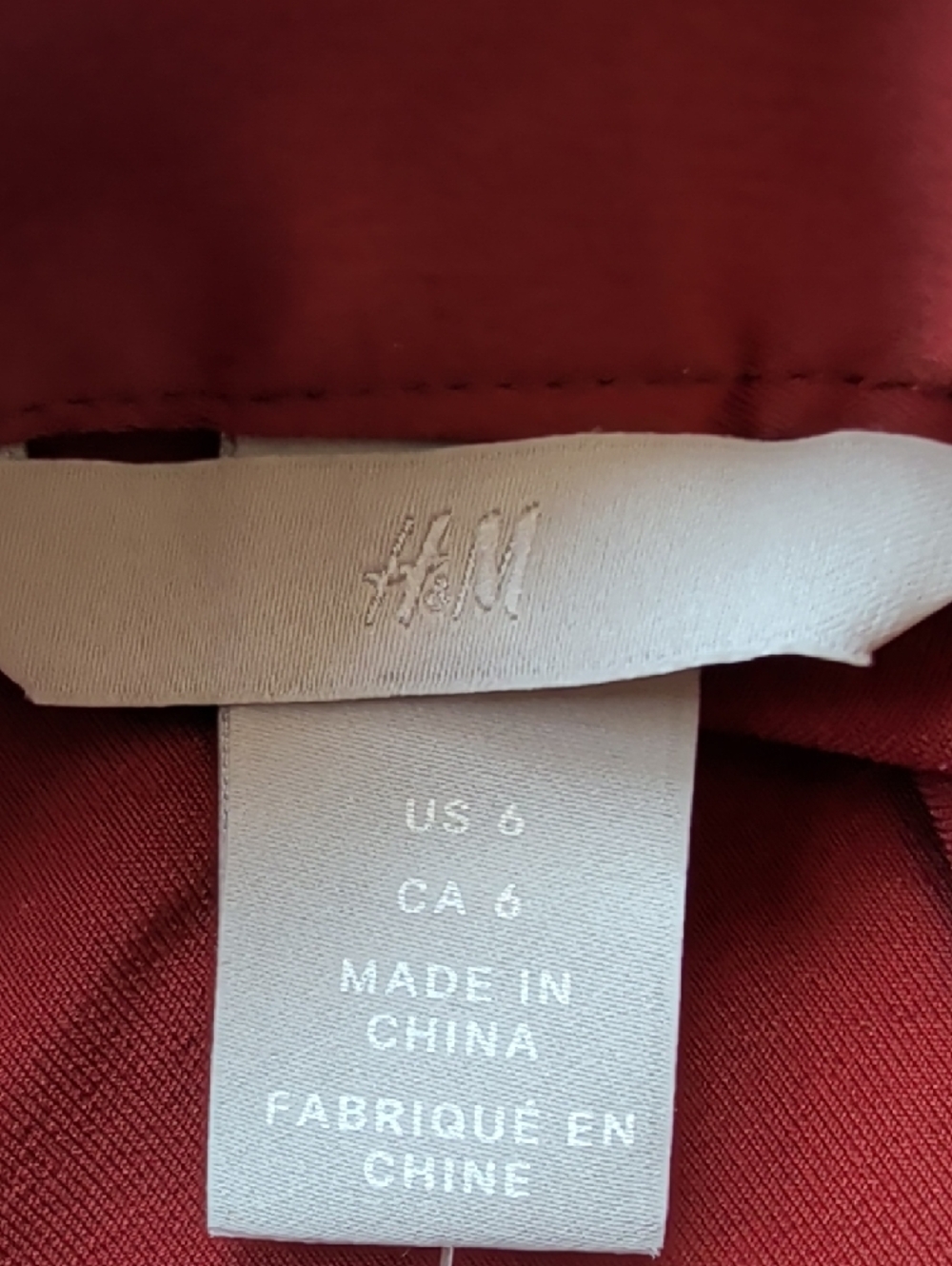 H&M Women's Calf Length A-Line Side Zipper Skirt - Rust Size 6 (NWT) - Picture 4 of 6